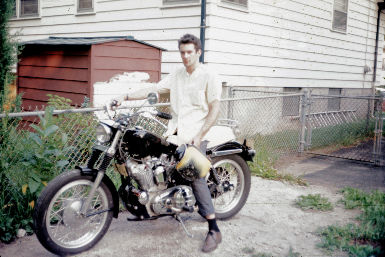 70-07-01, 02, Gerry and his HD Sporster, Saddle Brook, NJ